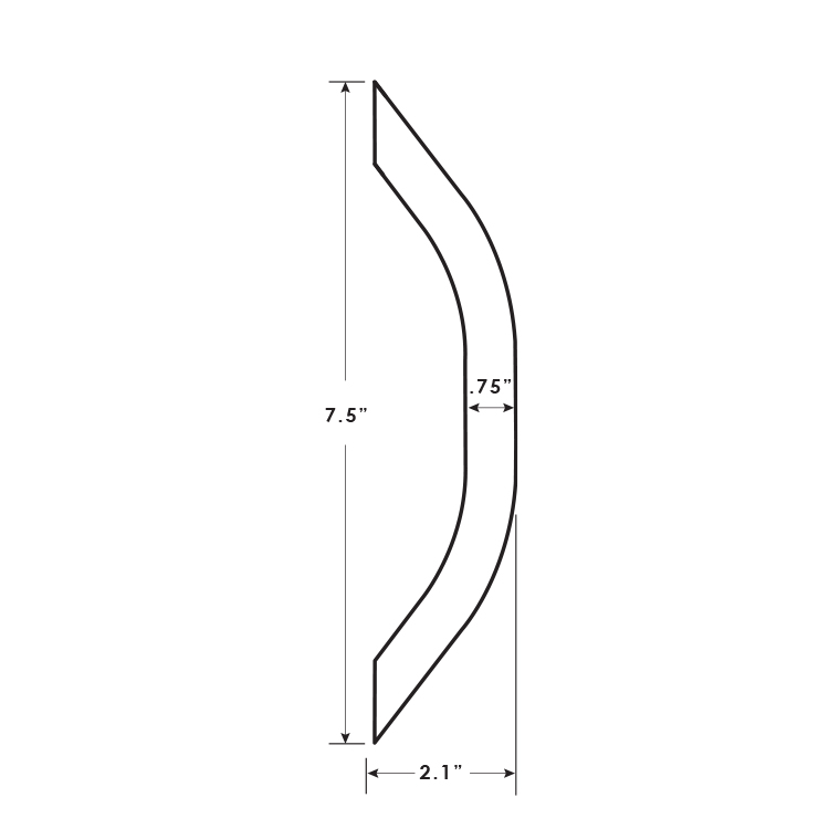 7IN STAINLESS STEEL ASSIST HANDLE DIMENSIONS 1
