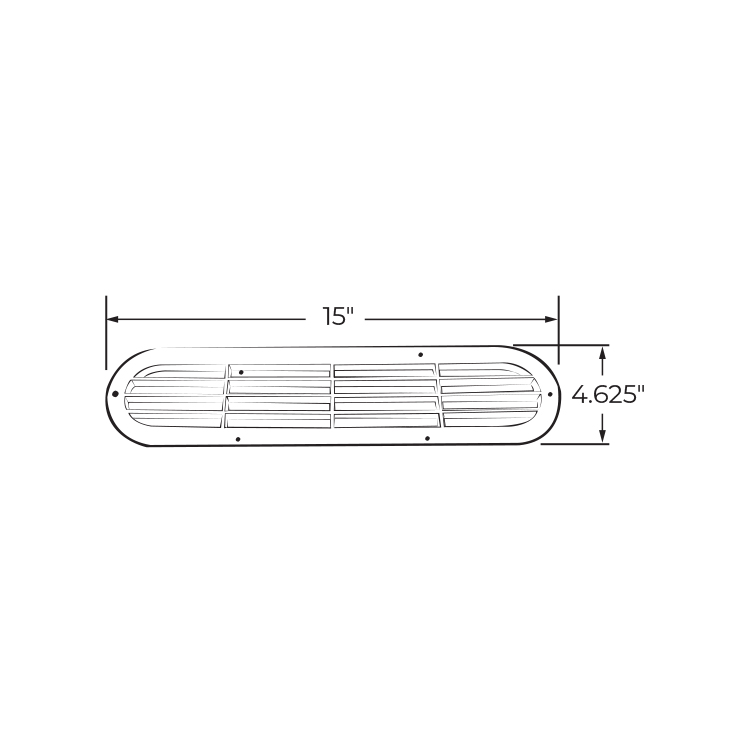 Oblong Airflow Vent Dimensions 1