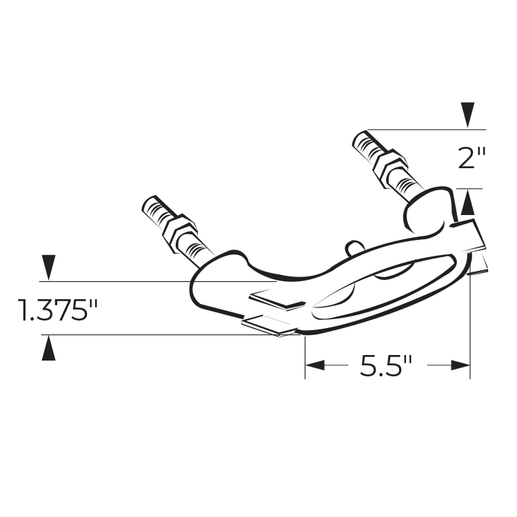 Classic Ellipse Rail Mount Ski Tow Dimensions 1