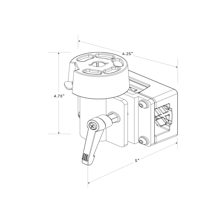 Fence Mount Line Drawing 1