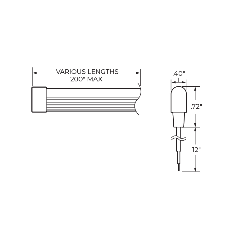 Wander&trade; Horizontal Bend Diffused Light Dimensions 1