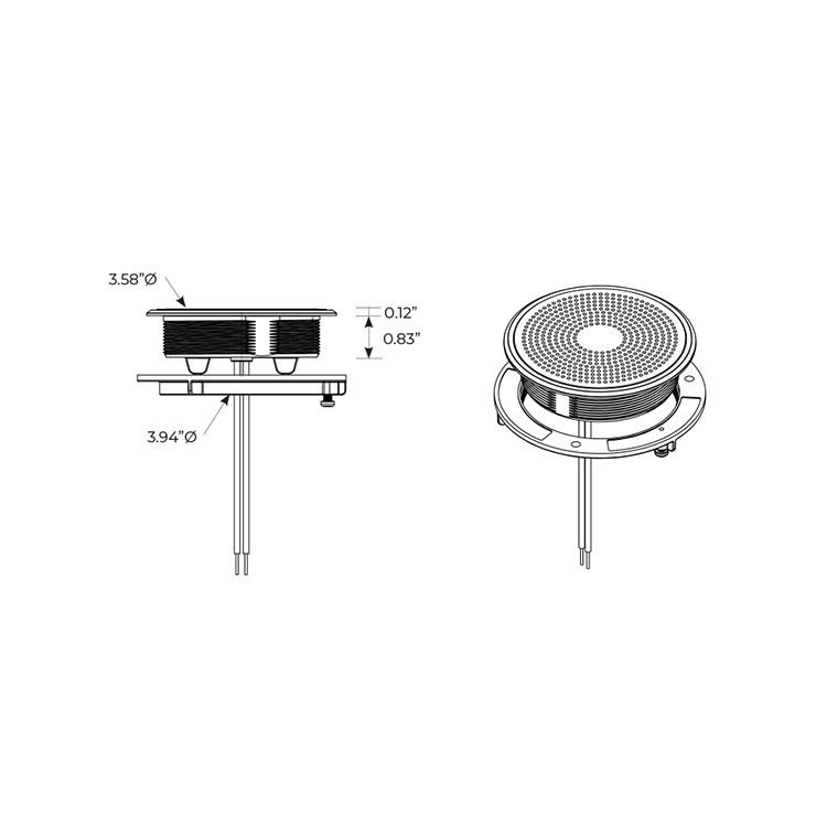 Phone Dock Wireless Charger Surface Mount Dimensions 2