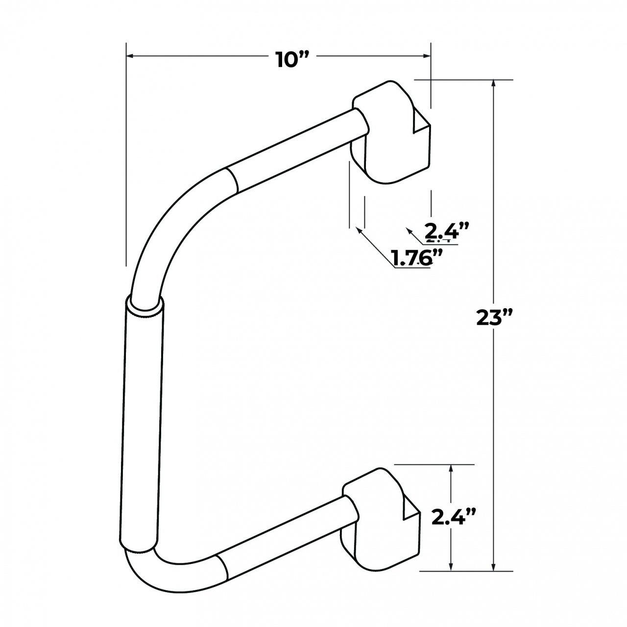 Mini Stow Go&trade; Assist Handle Dimensions 1