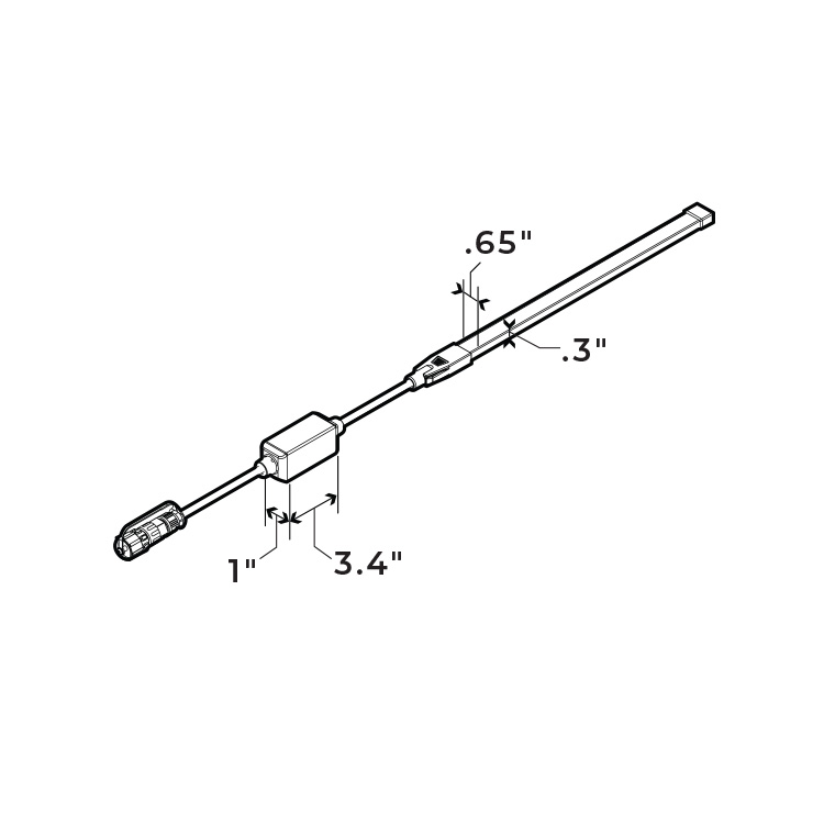Peak AC Flex Light - Single Run Line Drawing 1