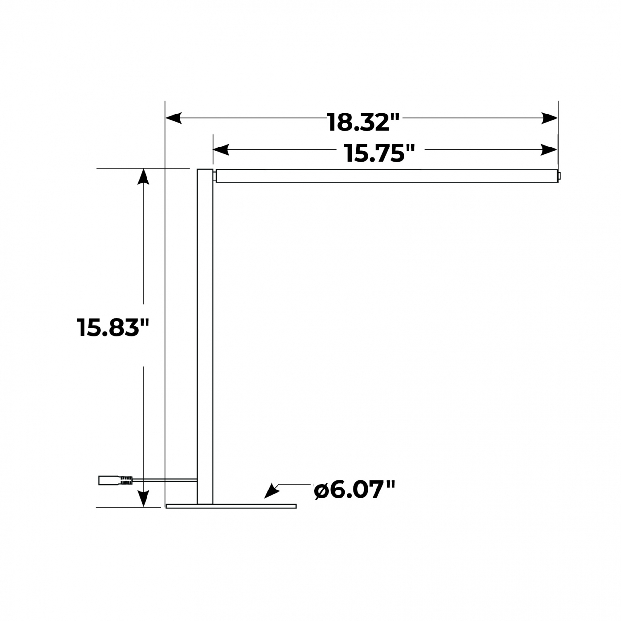 Rana&trade; Desk Lamp Dimensions 1