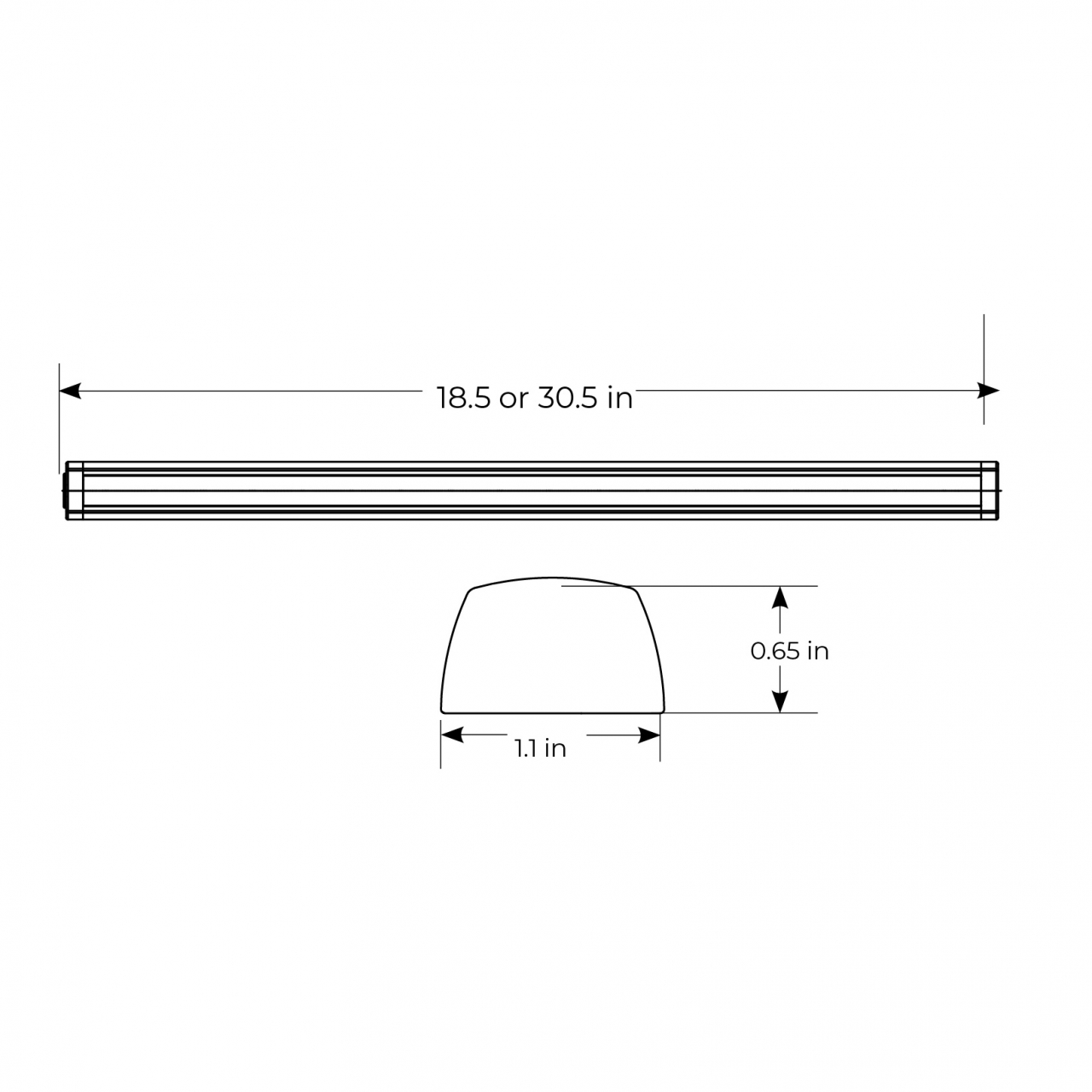 Soffit&trade; Undercabinet LED Task Light Dimensions 1
