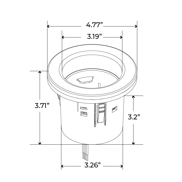 VERSICOLOR RBGW DRINK HOLDER WITH LED LIT BASE DIMENSIONS 1